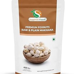 SAPPHIRE FOODS 450gm Raw and Plain Foxnuts Makhana | Ready to eat Healthy Gorgon nuts, MSG Free | Antioxidant, Rich in Calcium, Protein, Fiber (450g)-image-10