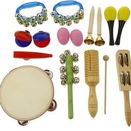 SECRET DESIRE Musical Instruments 10 Types Percussion Toy Set, Tambourine, Maracas, Wrist Bell, Sand Egg for Kids Preschool Eonal Teaching Aid-image-29