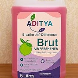 Aditya Air Freshener Brut Uplifting Bold Fragrance, 5 Litres water base ready to use for Hotel, Home, Office, Cinema Halls, Resturant Bar, Wahroom, Bedroom, Hospital etc ..-image-30