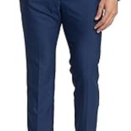 Men's Nylon Rayon Blend Solid Pattern Super Slim Fit Flat Front Formal Trouser-picture-29