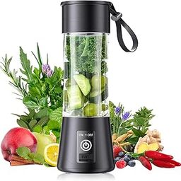 Amazplus Portable Blender 6 Blade USB Juicer Bottle Small Juicer for Fruits Mixer Bottle Electric USB Juice Maker Rechargeable Small Juicer Shake Fruit & Vegetable Juice Blender Grinder-image-78