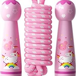 Jump Rope for Kids-Adjustable Cotton Braided Skipping Rope with Wooden Handle for Toddler Fitness Workout Exercise Outdoor Activity-23