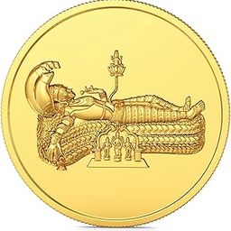 Joyalukkas 1gm 22K (916) Yellow Gold Coin with Anantashyanam Design-image-1