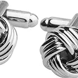 Shining Jewel Silver Plated Classic Knot Design Cufflinks For Men (Sj_7035)-image-71