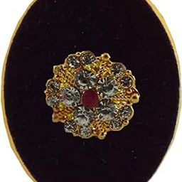 Handmade Fancy Stone stud Work Saree pin Brooch for Women Jewellery Latest Stylish Crystal Unisex Floral Shape Brooch for Women/Girls (sku-bro2606)-11