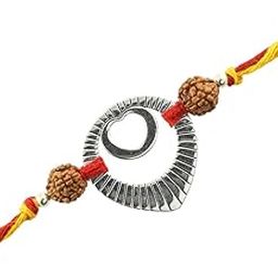 Jewellery 925 Sterling Silver Silver Krishna Feather Silver Floating Pendant with Rudraksha Moli Rakhi Bracelet for Men and Women (Raksha Bandhan Rakhi for Brother with Roli Chawal)-image-58