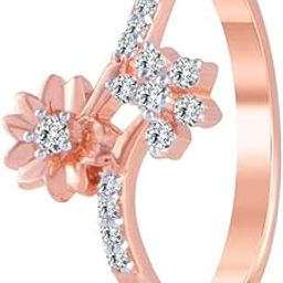 14k (585) Rose Gold and Diamond Ring for Women-image-81