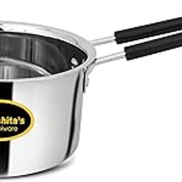 Heavy Gauge Stainless Steel Milk Pan/Saucepan/Tea Pan/Milk Pot/Sauce Pot (Induction Compatible), 1 Liter, 16 cm, Silver-image-48