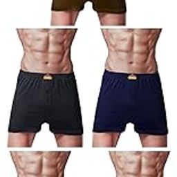 Opel Cotton Plain Assorted Men's Inner Boxer - Pack of 5 (Dixcy-Opel-Shrts-95) (Color May Vary)-21