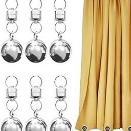 FALHBBA 6 Pack Outdoor Curtain Weights,Upgrade Magnetic Drapery Weights Heavy Duty Stainless Steel Weights for Winds with Magnetic Clips Outside Curtain Weights Ball for Heavy Wind,Patio,Gazebo,Flags-image-9