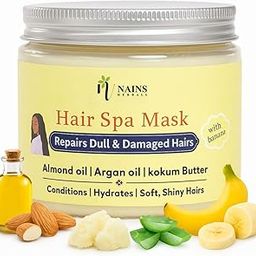 Nains Herbals Natural Banana Hair Spa Mask with Kokum Butter, Almond oil, Argan oil, Keratin protein, Rosemary | For Dry, Damage, dehydrated hairs | Intense Hydration & Smooth Hairs | 200gm-image-40