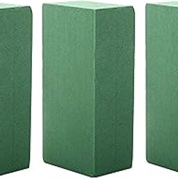 TIED RIBBONS Floral Foam Brick for Flower Basket, Wedding Bouquet Artificial Flower Arrangement - Set of 3 (Green, 10 cm x 8 cm x 22 cm) ,Artificial Flora-4