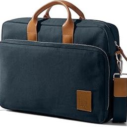 100% Cotton Canvas Commute Laptop Messenger Bag for Men & Women | Travel Shoulder Handbag With Trolley Sleeve | Metal Zip Closure | Leather Handles | Padded Laptop Compartment For 16"-image-47