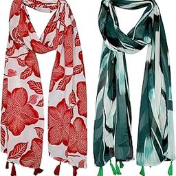 STOLE STUDIO Multicolor Floral Fashionable CHIFFON Scarf-image-6