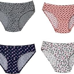 Women Cotton Mid Waist Inner Elastic Bikini Panties, Pack of 4-image-78