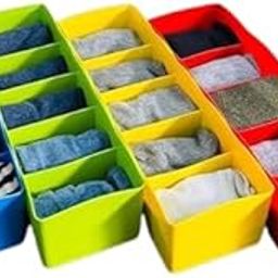 Multipurpose Plastic Storage Drawer Organizer (Set of 4, Multicolour) | Modern Space-Saving & Durable Sock, Undergarment, Stationery Organizer | Compact Storage for Home & Office-image-80