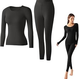 Women's Thermal Underwear Set Long Johns Thermal Underwear for Women Base Layer Lightweight Thermals Crew Neck High Elasticity Thermal Underwear Pajamas Set-image-49