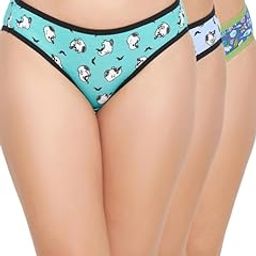 Women's Pack of 3 Cotton Spandex Low Waist Outer Elastic Bikini Panty-image-98