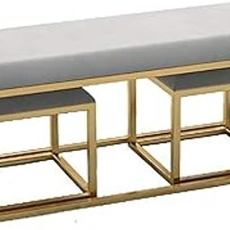 Dence Store Alternate Shoe Bench Sofa Stool Bed End Shoe Store Test Shoe Bench Long for Clothes Store Entryway Living Room Grey-image-46