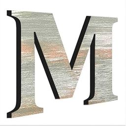 Chalk My Theme Wooden Alphabets and Numbers for Wall Decoration | 9 Inch Large Wooden Letter M in Rustic Green and Grey Color with 6MM Thick Quality Wood-image-97