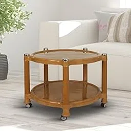 Prima 5008 Center Trolley Coffee Table/Tea Table/Teapoy for Home, Office & Outdoor (Sandalwood)-picture-9