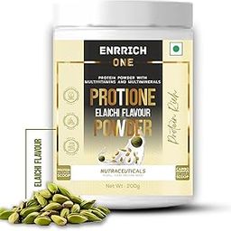 ENRRICH ONE PROTIONE Elaichi Flavour Powder – 200g | Aromatic Cardamom Nutritional Supplement | Rich in Essential Nutrients | Boosts Energy, Wellness, and Vitality |Pack-1-image-63