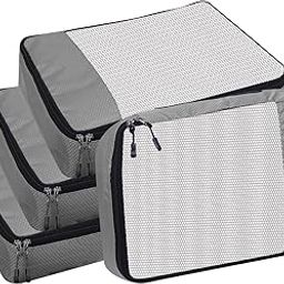 GOMAJO Polyester Travel Packing Cube Organiser For Women Luggage Organizer Clothes Suitcase Bag Travelling Compression Pouch Organisers Set of 4 (Small)-0
