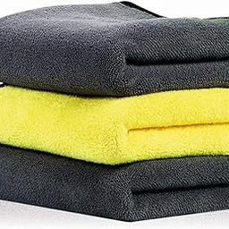 HSR Car Accessices Cleaning 800 GSM Microfiber Towel for Car Cleaning and Detailing - Dual Sided, Extra Thick Plush Microfiber Cloth - 40cm x 40cm (Pack of 3)-13
