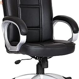 Da URBAN® Rebound Mid Back Revolving Leatherette Ergonomic Home & Office Executive Chair with 3 Years Warranty, High Comfort Seating, Height Adjustable Seat & Heavy Duty Metal Base (Black)-image-72