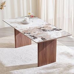 Home Centre 6 Seater Regent Ceramic Top Dining Table | Ceramic Top Dining Tables for Dining Room|(Beige) 1 Year Warranty-28