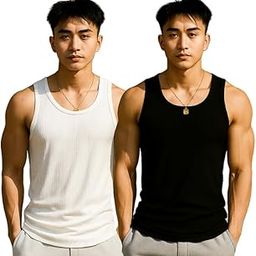 Rock Well Men’s Premium Cotton Vest –– Pack of 2 | Sleeveless Gym Undershirt | Breathable, Stretchable & Skin-Friendly Innerwear for Everyday Comfort | 001-image-29