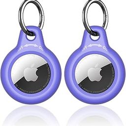 SUPFINE Airtag Holder, 2 Pack Airtag case with Keychain,Air tag Case with Key Ring for Apple Tags,Airtags Cover for Wallet,Luggage,Cat,Dog,Pets,for Item Finder,Purple-image-65