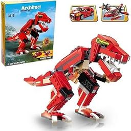 Bestie toys Building Block Toys, Construction Blocks Kit, STEM Learning Building Bricks Set, Birthday Gifts for Kids Children Girls Boys (3 in 1 Racing Car Dinosaur Plane), Set Of 1-4