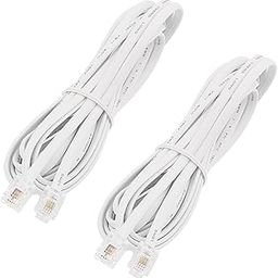 3NH® 6P4C RJ11 Telephone Extension Fax Modem Cable Line 10Ft 2Pcs-0