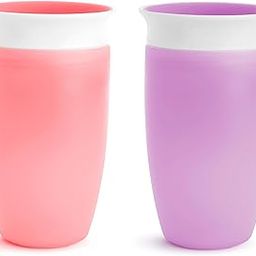 Munchkin Plastic Miracle 360 Sippy Cup, Pink/Purple, 10 Oz, 2 Count, 10 ounce-image-21