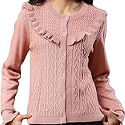 Women's Lime Acrylic Round Neck Sweater-image-99