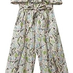 Cub McPaws White Strappy Jumpsuit For Girls | Ankle Length | Asymmetric Ruffle Hem | 4 to 12 Years-picture-14