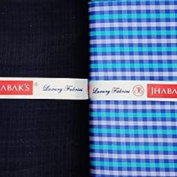 JHABAK'S Premium Checks Shirt and Trouser Fabric - Cotton Blend Material - 2.25m Shirt Cloth - 1.20m Pant Piece for Men (Turquoise Checks)-image-46