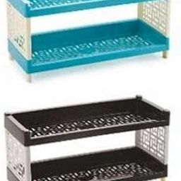Veer Marvel 2 Layer Rack for Home, Kitchen and Office | Plastic Multi Purpose Kitchen Storage Rack, Household Office Storage Rack(Pack of 2) 15X35X18 CM-image-30