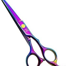 Hair Cutting Scissors Shears, Barber Hair Cutting Scissors Sharp Blades Hairdresser Haircut For Women/Men/Kids Stainless Steel Rainbow Color-52