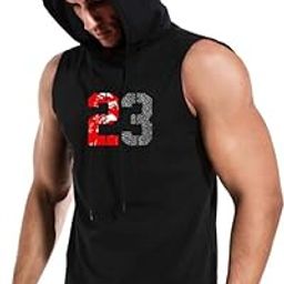 Sleeveless Hoodie for Men Dry Fit Vest Gym Wear Graphic Printed Stylish Round Neck Running Sando-image-91
