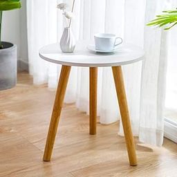 Amazon Brand - Umi Round Bedside Table with Legs Coffee Table Center Table Sofa Side Table Nesting Table End Table for Living Room Bedroom Reception Office Bungalow Engineering Wood-36