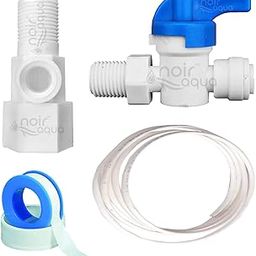 Plastic Inlet Diverter valve set with Coupling for All Domestic RO Water Purifiers, 1/4" (6mm) Push Fit Connection, Teflon Tape with 1/4" Pipe, (DV Set) (1/4" Plastic Inlet Plastic Valve)-13