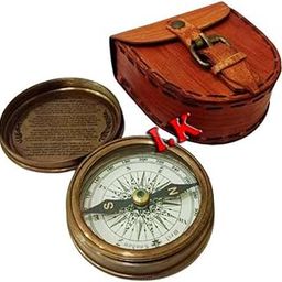 Robert Forest Poem Compass Brass Pocket Transit Compass - Robert Frost Poem Best Gift for Nautical Lovers Vintage Compass with Leather case Antique Compass-17