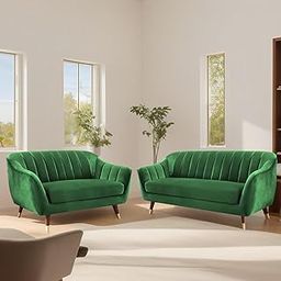 Casaliving Anyse 3+2 Seater Sofa Set for Living Room (Green Fabric) Premium Fabric Sofa-image-45