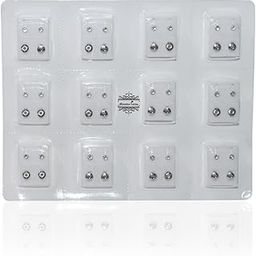 MUMBAI TATTOO STAINLESS STEEL EAR NOSE NAVEL PIERCING EARRINGS STUDS (24 PCS) WITH EAR PIERCING GUN YELLOW-image-21