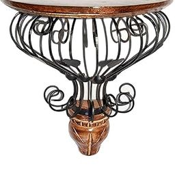 Wooden Decor Hub Wrought Iron and Wooden Beautiful Hand Carved Wall Decor Shelf (Black, Lacquered Finish)-picture-10
