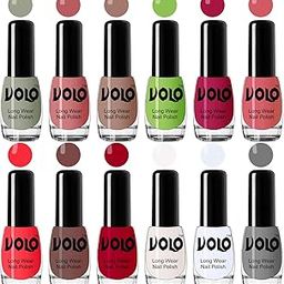 Volo Best Affordable Gloss Nail Polish Combo 12 Pcs Full Year Collection(Nude, Pink, Nude, Green, Magenta, Peach, Red, Nude, Red, White, Top Coat, Grey) 60 ML-image-74
