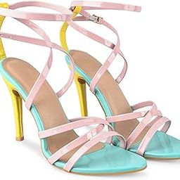 Multi Colour Strappy Slim High Heels Sandals For Womens & Girls KDB-11-X-image-65