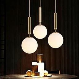 kinis Gold KIN-Gold 8051 Linear THAALI Linear Cluster Pendant Light/Cluster Hanging Light/Cluster Ceiling Light/Three Pendant Lamp to Décor Home/Living Room/Bedroom/Office/Dining/Cafe (with Bulb)-image-31